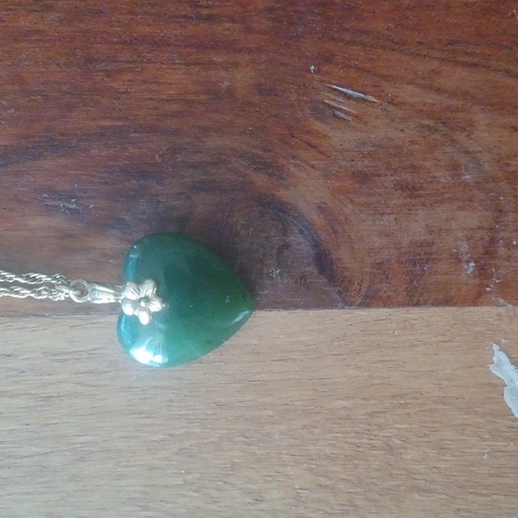 Genuine Jade Heart Necklace - Picture 2 of 4